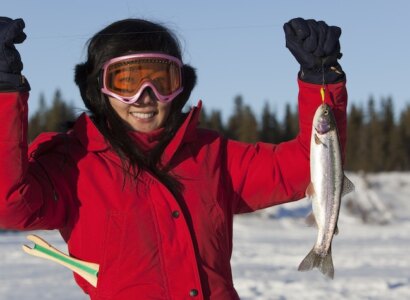 Ice Fishing And Snowshoeing, Yukon