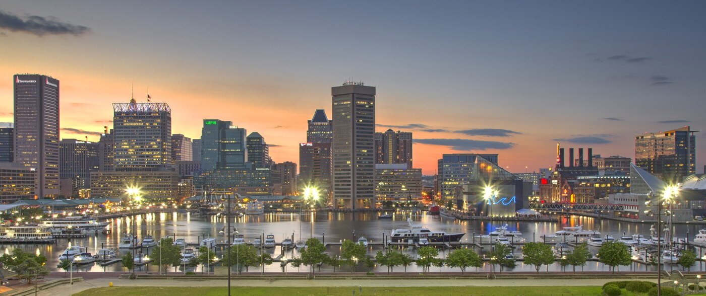 Holidays to Maryland. Baltimore Harbour from Federal Hill