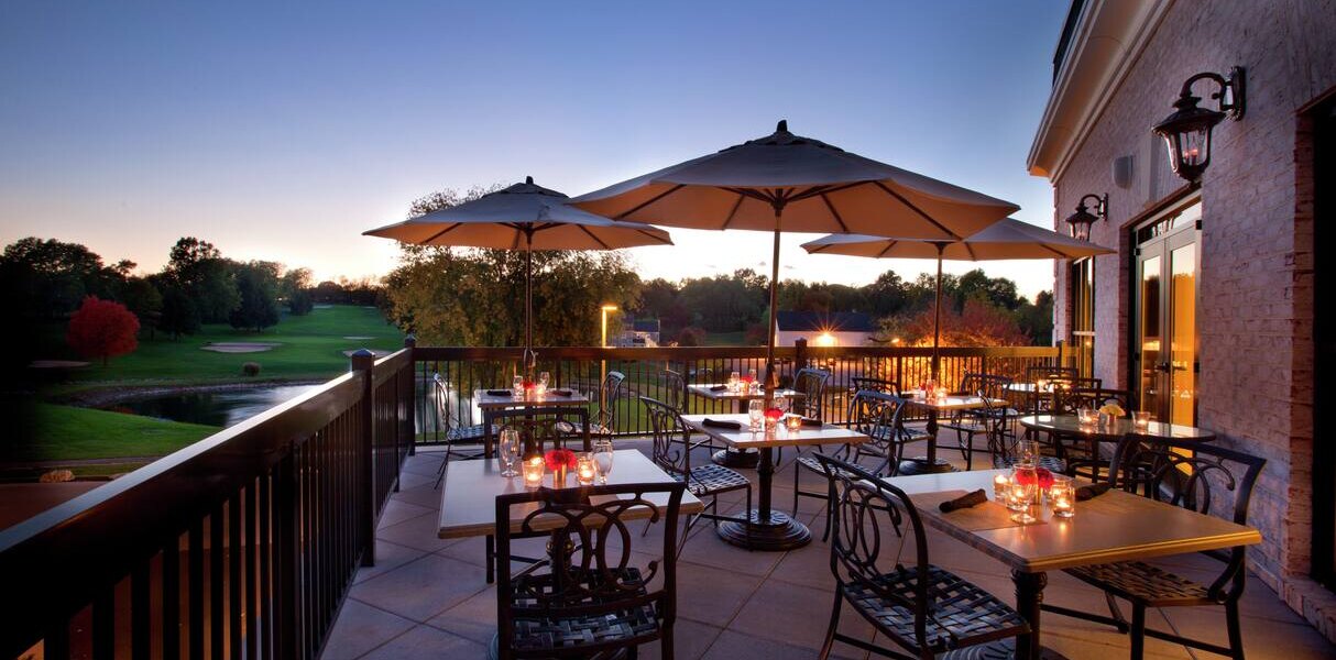 Outdoor Patio at Night Doubletree Lancaster Pennsylvania