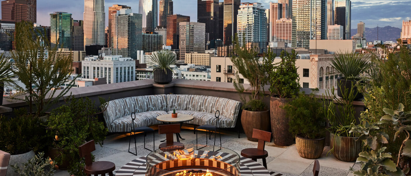 Firepit - Proper Hotel Downtown LA - Holidays to California